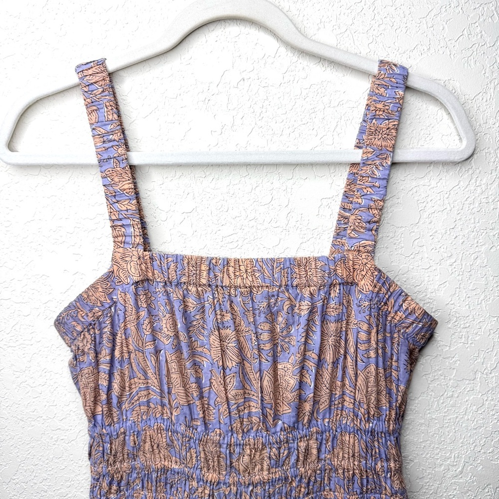 Cleobella Jolene Purple and Orange Printed Midi Dress Small - Picture 6 of 14